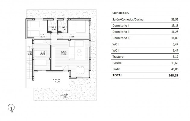 Nouvelle construction - Ground Floor Bungalow - San Miguel de Salinas