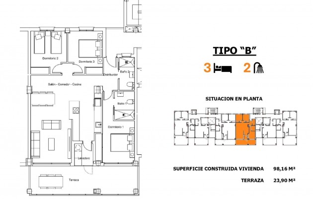 Nieuwbouw - Ground floor apartment - San Miguel de Salinas - Pueblo